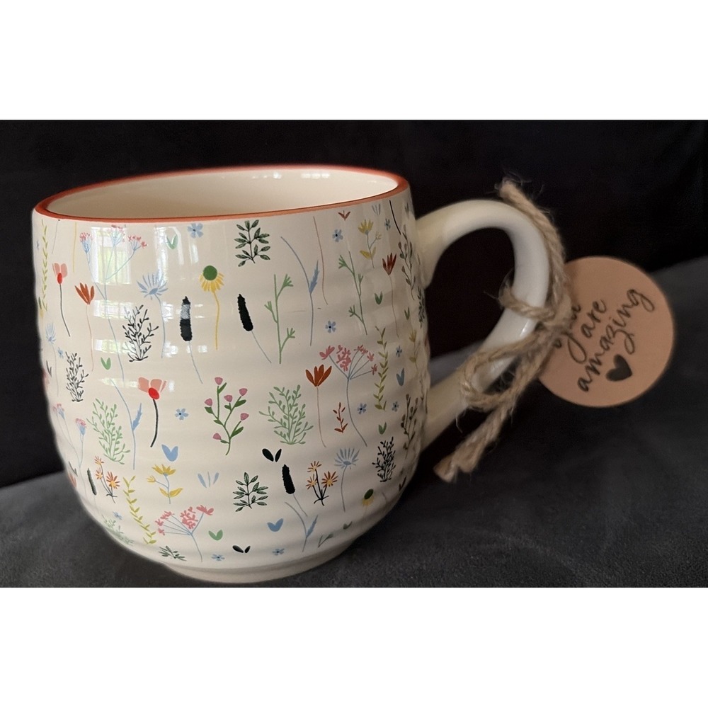New! Floral 'You Make The World A Brighter Place Christian Mug Coffee Cup bible
